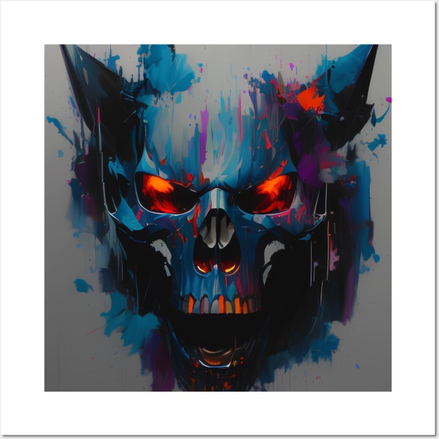 Grunge style skull design Wall Art by Dope_Design